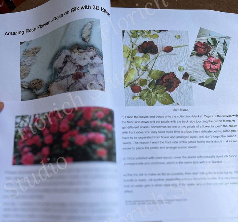 根据多年经验自编的花朵印染 PDF 教程,重点在于让花朵印记长久保持